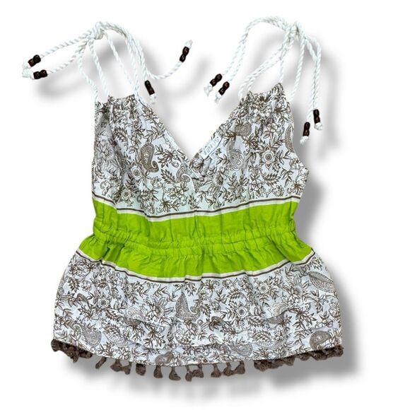 NWOT VENUS Camisole with Lime and Brown Accents Size 10 - Picture 5 of 10